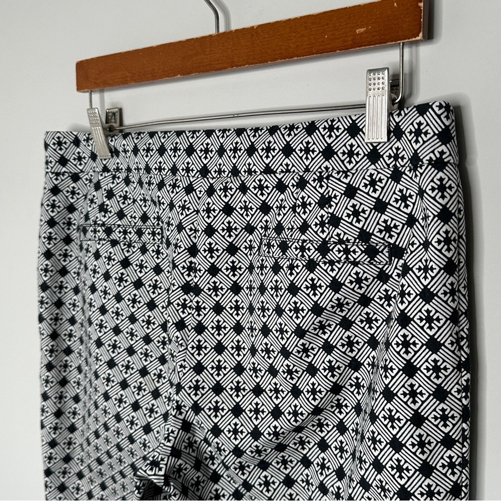Tory Burch Heidi Jacquard Crop Pants Side Zip Workwear Office Business Size 10 - Picture 9 of 12